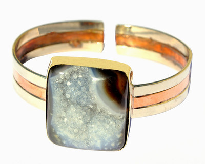 50% OFF on Ratnam Two Tone Brass Chalcedony Cuff