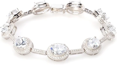 28% OFF on Exoctic Silver Anithi Silver Cubic Zirconia, Swarovski Crystal Rhodium Plated Bracelet