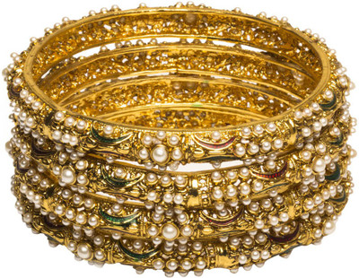 33% OFF on Joyas Traditional Brass Bangle Set Pack of 4
