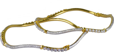 64% OFF on Pearl Paradise S- Pattern. Alloy Yellow Gold Plated Bangle Set Pack of 2