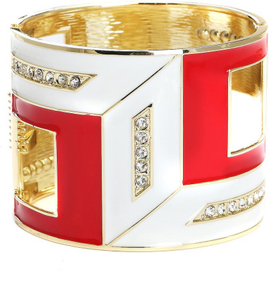 31% OFF on Blinglane Geometric Enamel Copper Yellow Gold Plated Bangle
