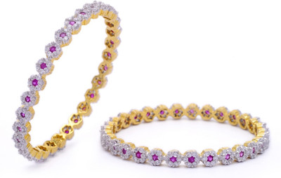 60% OFF on Hyderabad Jewels Alloy, Silver Bangle Set Pack of 2