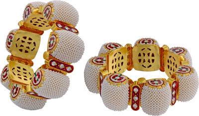 80% OFF on Prisha Elegant Alloy 18K Yellow Gold Plated Bangle Set Pack of 2