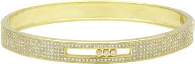 30% OFF on Gemtogems Brilliant Band Sterling Silver Cubic Zirconia Yellow Gold Plated Bangle