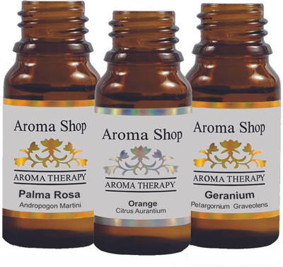 7% OFF on Rk's Aroma Geranium, Palma Rosa & Orange Essential Oil pack of 3 10 ml