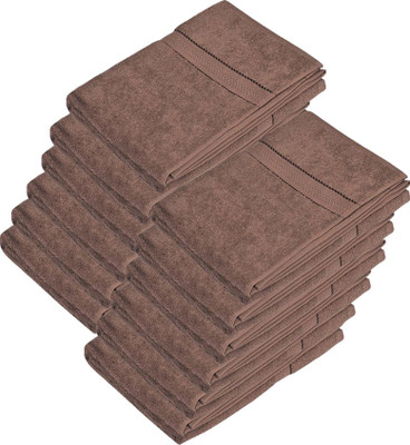 34% OFF on Pipal Cotton Set of Towels 12 Hand Towels, Brown