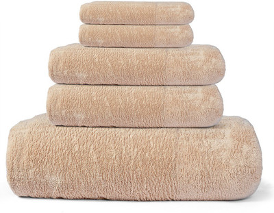 Cortina Cotton Bath, Hand & Face Towel Set 1 Towel, 2 Face Towel, 2 Hand Towel, Brown
