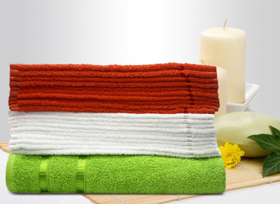 Story@home Cotton Bath & Face Towel Set 10 Pc Face Towel + 10 Pc Face Towel + 1 Pc Bath Towel, Orange