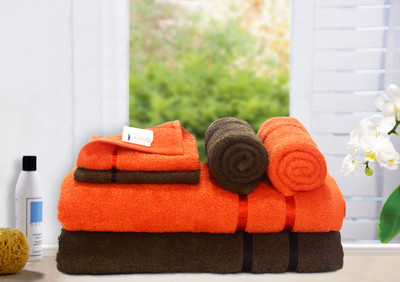 Story@home Cotton Bath, Hand & Face Towel Set 2 Pc Bath Towel, 2 Hand Towel, 2 Face Towel, Brown