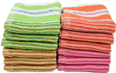ShopSince Cotton Hand Towel Multicolour Cotton Hand Towel - Set Of 12, Multicolor