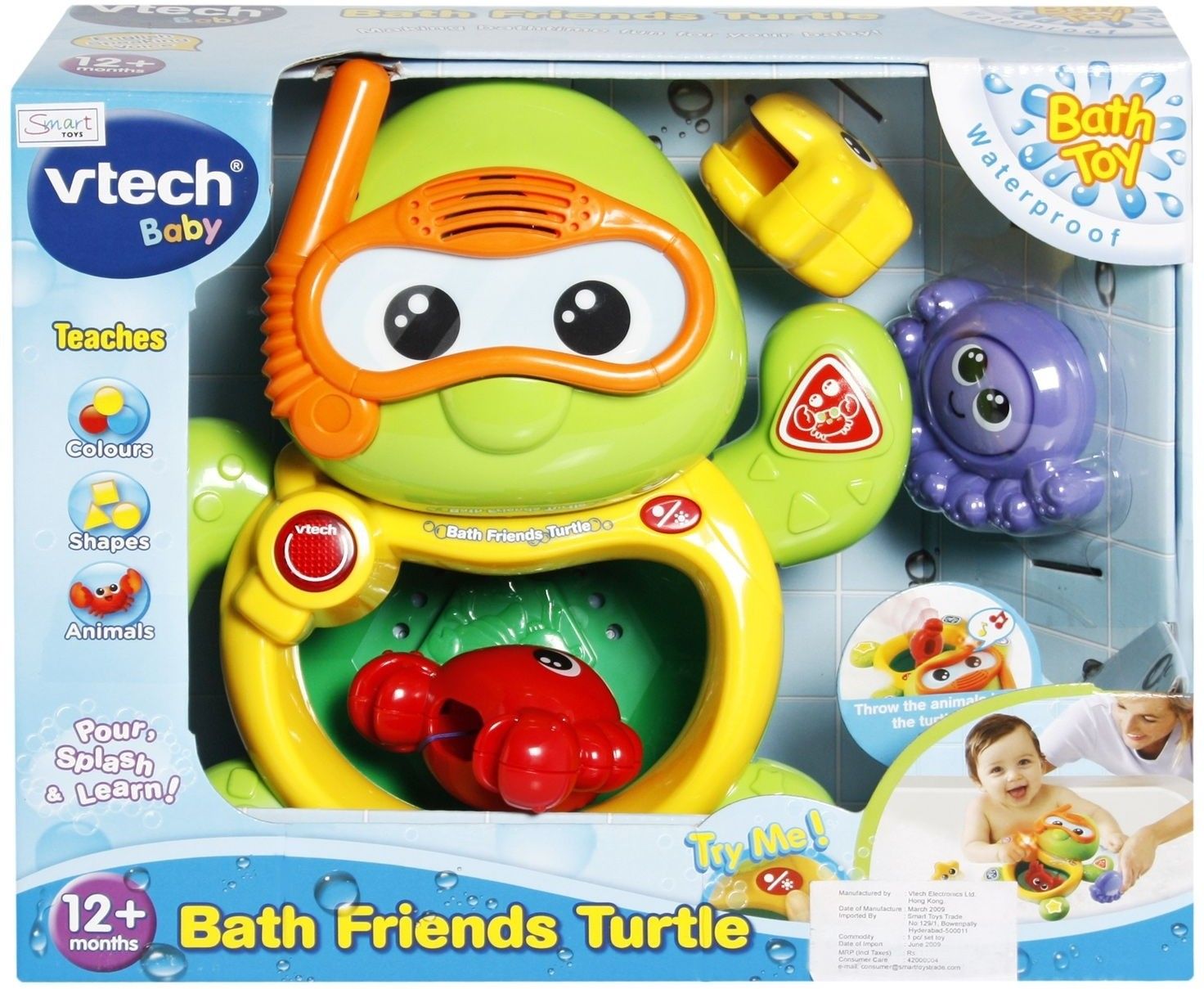 Vtech Bath Friends - Turtle, Octopus, Starfish, Crab Bath Toy - Bath ...