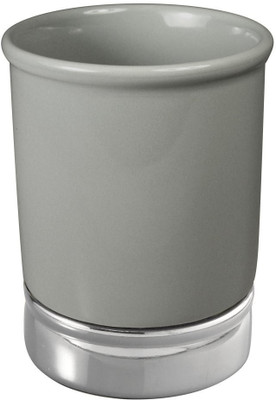 InterDesign Pewter York Ceramic Bath Mug Grey 0.2