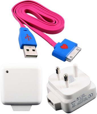 62% OFF on Cellista 3 Pin USB Charger With Data Cable Flat Wire With LED For I Phone 4 Battery Charger Pink, Blue 62% OFF on Cellista 3 Pin USB Charger With Data Cable Flat Wire With LED For I Phone 4 Battery Charger Pink, Blue