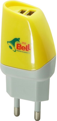 Bell BLTC 050 2.4Amp Dual USB Port Power Adaptor Battery Charger Yellow, Grey Bell BLTC 050 2.4Amp Dual USB Port Power Adaptor Battery Charger Yellow, Grey