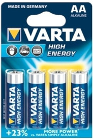 Varta High Energy 4 AA Size Alkaline Batteries(Packaging Of 20 Blisters With 4 Cells Each)