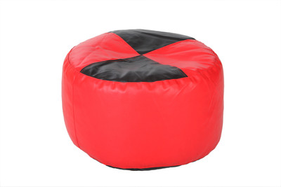 63% OFF on The Bean House XL Bean Bag Footstool Cover - Without Beans Black, Red
