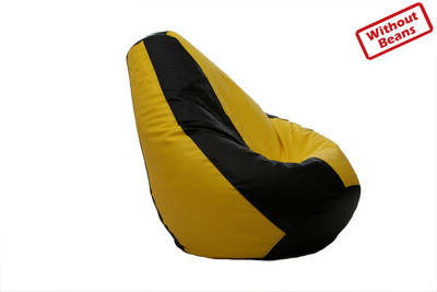 63% OFF on Cozy Bags XL Teardrop Bean Bag Cover - Without Beans Black, Yellow