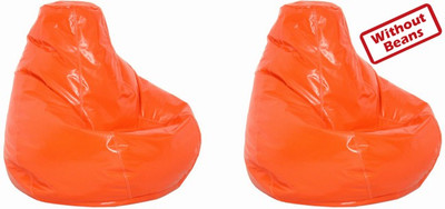 64% OFF on Fab Homez XXL Teardrop Bean Bag Cover - Without Beans Orange