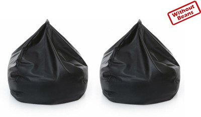 68% OFF on Fab Homez XXL Teardrop Bean Bag Cover - Without Beans Black