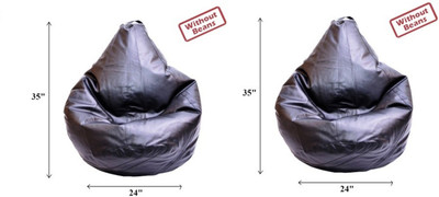 59% OFF on Raveda Large Teardrop Bean Bag Cover - Without Beans Black