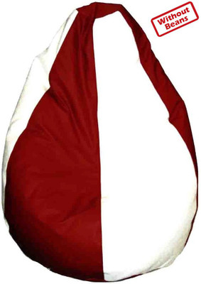 44% OFF on Fab Homez XXL Teardrop Bean Bag Cover - Without Beans Red, White