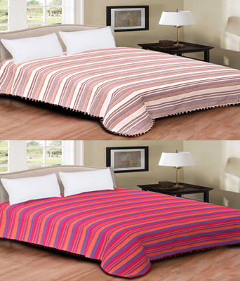 Home Originals Polycotton Double Bed Cover Multicolor, Set Of 2 Bed Cover