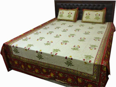53% OFF on Buyclues Cotton Printed Double Bedsheet
