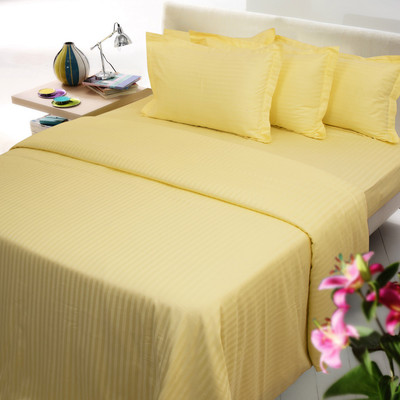 22% OFF on Mark Home Cotton Striped Double Fitted Bedsheet