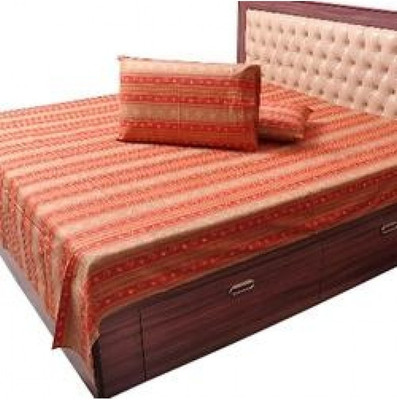 50% OFF on Shoppingtara Cotton Striped Double Fitted Bedsheet