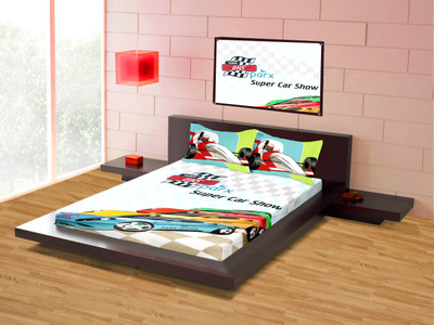 31% OFF on Raymond Cotton Printed Single Bedsheet 1 Bedsheet, 2 Pillow Cover, White