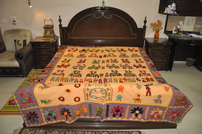 68% OFF on Lal Haveli Cotton Embroidered Double Bedsheet