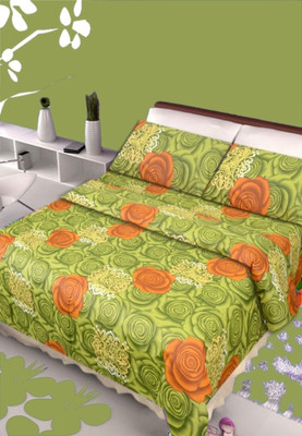 41% OFF on IWS Polycotton Printed Double Bedsheet 1 Double Bedsheet, 2 Pillow cover, Multicolor