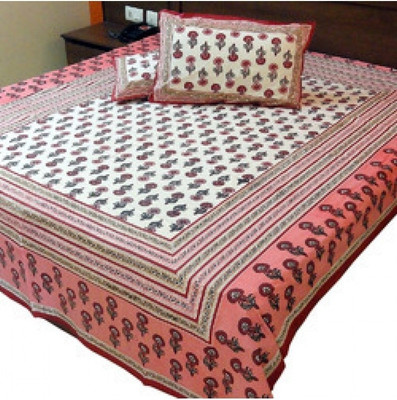 29% OFF on Shoppingtara Cotton Printed Double Fitted Bedsheet