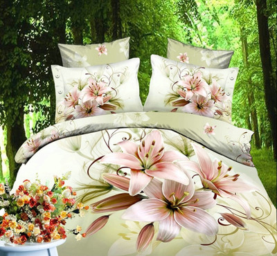 54% OFF on By Vikon's Polycotton Floral Double Bedsheet