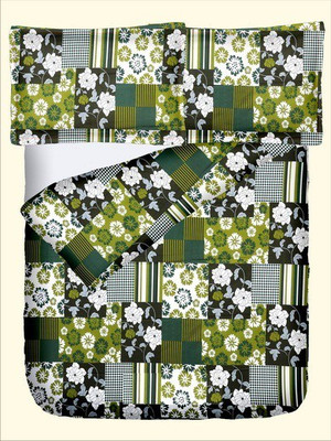 47% OFF on RR Textile House Cotton, Satin Printed King Bedsheet 1Bedsheet, 2PillowCover, Green