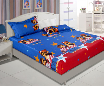 20% OFF on Zyne Cotton, Satin Abstract Double Bedsheet