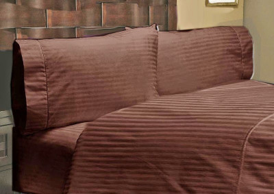 25% OFF on Amrich Cotton Striped Double Fitted Bedsheet