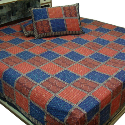 25% OFF on Jaipur Raga Cotton Checkered Double Bedsheet