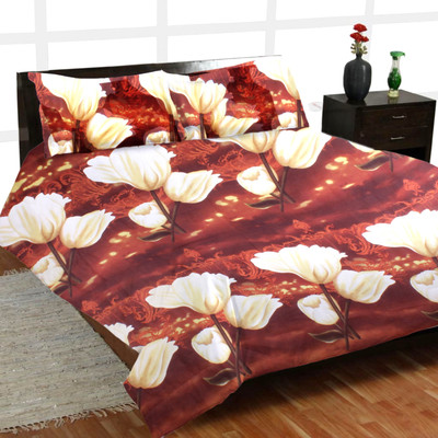 29% OFF on Madhavs Polycotton Floral Double Bedsheet