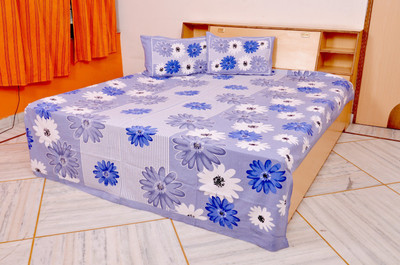 60% OFF on Flourish Cotton Printed Double Bedsheet