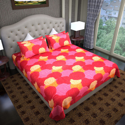 67% OFF on Graffiti Home Cotton Floral Double Bedsheet