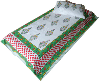 11% OFF on Jaipur Art and Craft Cotton Printed Single Bedsheet