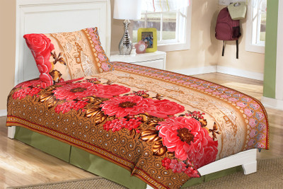 64% OFF on Buy Clues Cotton Floral Single Bedsheet