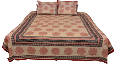 44% OFF on Chhipa Prints Cotton Printed King Bedsheet 1 Bedsheet, Pink