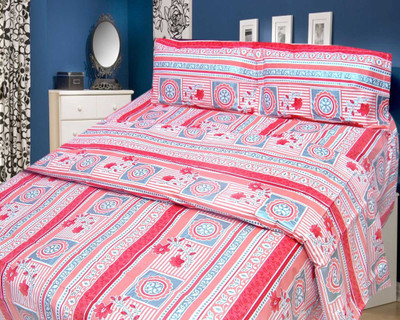 61% OFF on Cosmosgalaxy Cotton Batik Double Bedsheet
