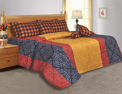 28% OFF on Salona Bichona Cotton Damask Double Bedsheet 1 Bedsheet, 2 Pillow Covers, Yellow