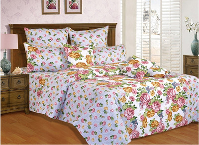 Salona Bichona Cotton Printed Single Bedsheet 1 Pillow Cover, 1 Bedsheet