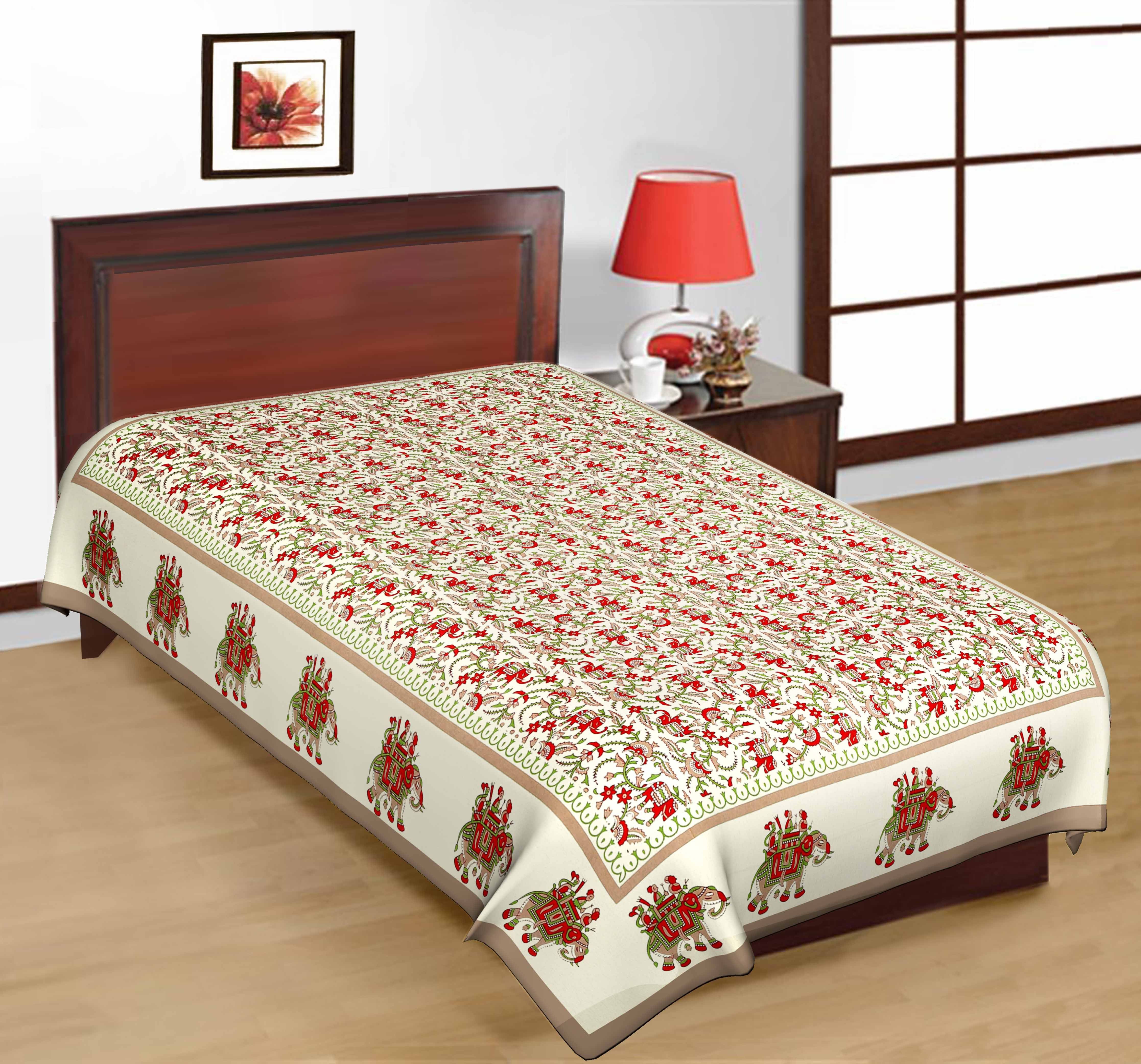 49% OFF on RajLaxmi Cotton Animal Single Bedsheet
