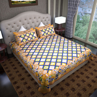 64% OFF on Graffiti Home Cotton Floral Double Bedsheet