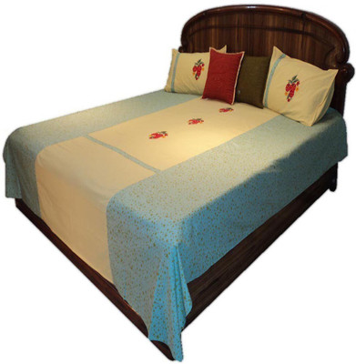 40% OFF on Amita Home Furnishing Cotton Embroidered Queen Bedsheet